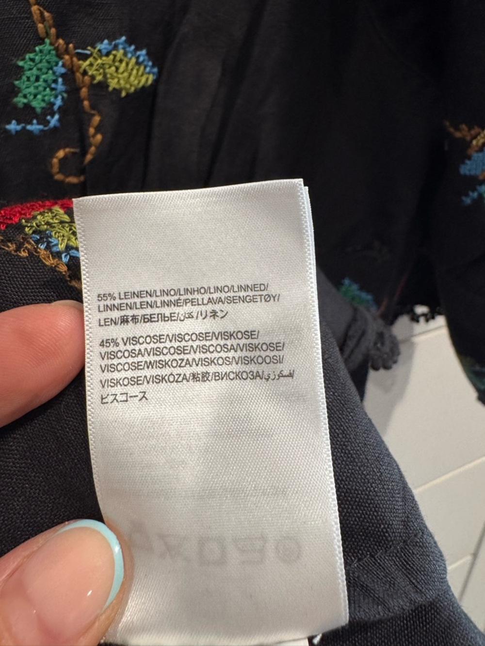 NWT Farm Rio black cross stitch midi dress - Picture 8 of 9